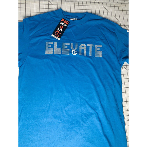 Planet of the Grapes Clothes Blue w/ Silver Elevate Keep It Lit T-Shirt XL NWT - Picture 10 of 10